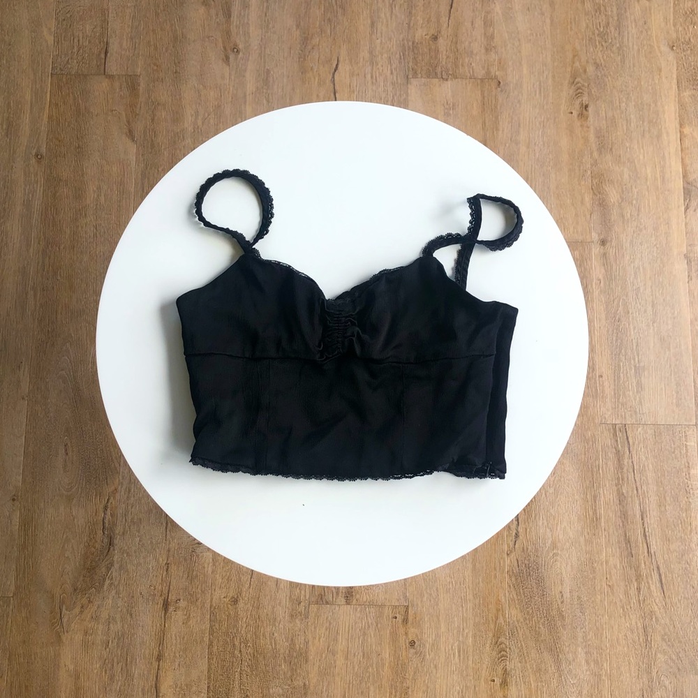 Zara Satin Black Bralette
